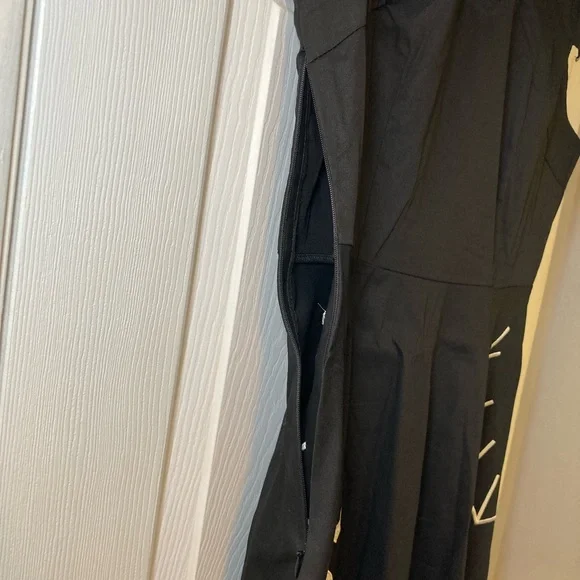 Black Dress with White Bat and Spiderweb Embroidered Accents Size XL - Picture 6 of 7